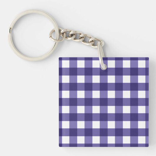 Navy blue gingham sleutelhanger (Voorkant)