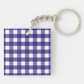 Navy blue gingham sleutelhanger (Achterkant)