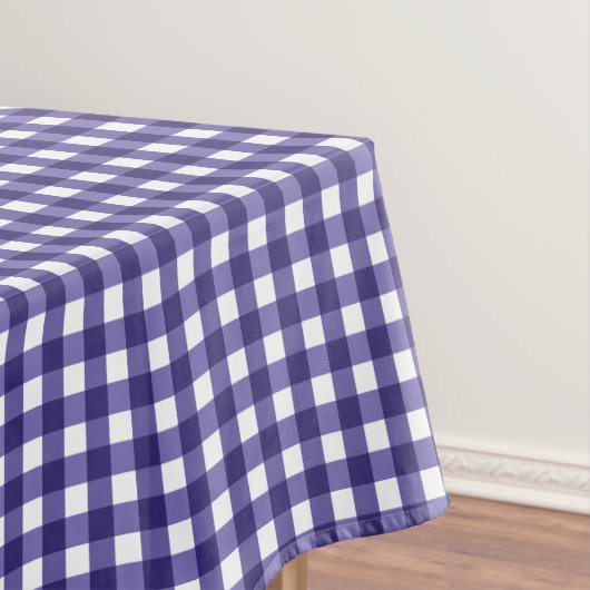 Navy blue gingham tafelkleed (Voorbeeld)