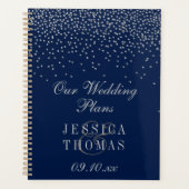 Navy Blue & Glam S Confetti bruiloft Planner (Voorkant)