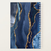 Navy Blue Glitter Agate Geode Girly Monogram Planner (Achterkant)