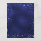 Navy blue glitter budget bruiloft uitnodiging flyer (Achterkant)