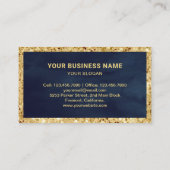 Navy Blue Glitter Burgundy Stripe Cake Bakery Visitekaartje (Achterkant)