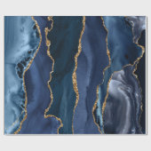 Navy Blue Glitter Folie Marble Geode Agate Cadeaupapier (Vlak)