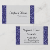 Navy Blue Glitter Fotografe Visitekaartjes (Voorkant / Achterkant)