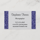 Navy Blue Glitter Fotografe Visitekaartjes (Achterkant)