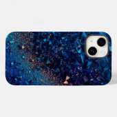 Navy Blue Glitter iPhone Mate Stoer Hoesje (Achterkant (horizontaal))