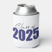 Navy Blue Glitter Klasse van 2025 Blikjeskoeler (Blikje Voorkant)