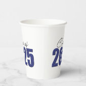 Navy Blue Glitter Klasse van 2025 Papieren Bekers (Rechts)