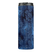 Navy Blue Glitter Mermaid Pattern Thermosbeker (Achterkant)