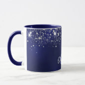 Navy blue glitter monogram name script mok (Links)