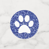 Navy Blue Glitter Paw Print Animal Paw Tracks Confetti (Kleine voorkant)