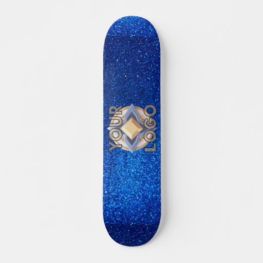 Navy Blue Glitter Professional Company Logo Kantoo Skateboard (Voorkant)