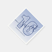 Navy Blue Glitter Script Sweet 16 Birthday Servet (Hoek)