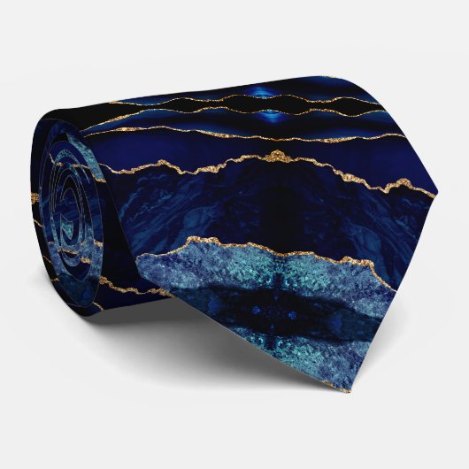 Navy Blue Glitter Stropdas (Opgerold)