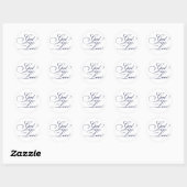 Navy Blue God is Love Christelijk Wedding Stickers (Vel)