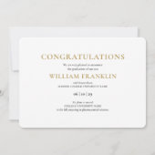 Navy Blue Gold 3 Foto Collage Afstuderen Announc Aankondiging (Achterkant)