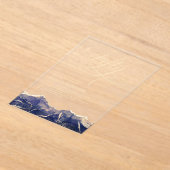 Navy Blue Gold Agaat 50e Vijftig Verjaardagsfeest Acryl Uitnodigingen (Laagn)
