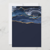 Navy Blue & Gold Agaat Afstuderen Kaart (Achterkant)