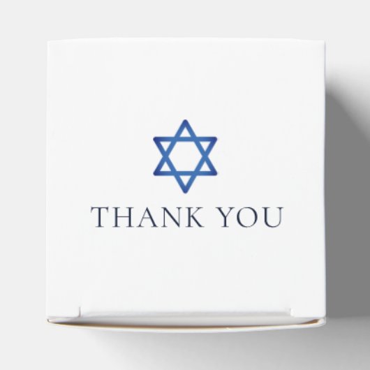 Navy Blue Gold Agate Bar Mitzvah Chic Square Bedankdoosjes (Bovenkant)