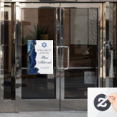 Navy Blue Gold Agate Bar Mitzvah Welkomstwoord Raamsticker (Kantoordeur)