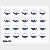 Navy Blue Gold Agate Weddenschap Hartelijk dank Ronde Sticker (Vel)