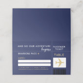 Navy Blue Gold Airline Ticket Gastenzitplaatsen (Buitenkant ongevouwen)