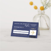 Navy Blue Gold Airline Ticket Gastenzitplaatsen (Voorkant)