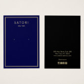 Navy Blue Gold Border die juwelier display verkrij Visitekaartje (Voorkant /achterkant)