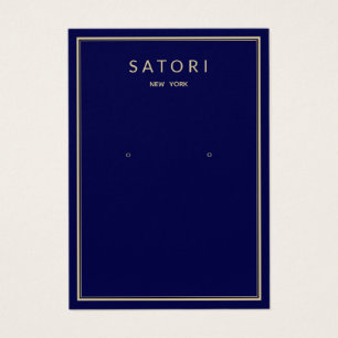 Navy Blue Gold Border die juwelier display verkrij Visitekaartje