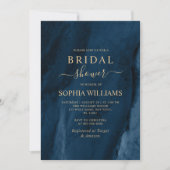 Navy Blue & Gold Bridal Shower Kaart (Voorkant)