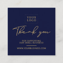 Navy Blue & Gold Business Logo Packaging Bedankt