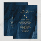 Navy Blue & Gold Calligraphy Sey Chart Cards Kaart (Voorkant / Achterkant)