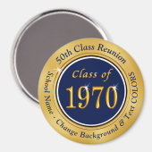 Navy Blue Gold Cheap 50-jaars reunion-cadeaus Magneet (Voorkant / Achterkant)
