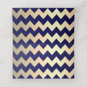 Navy Blue & Gold Chevron & Confetti Stippen - brui (Binnenkant ongevouwen)