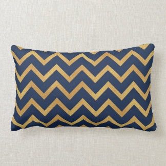 Navy Blue Gold Chevron Sierkussen Kussen