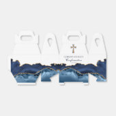 Navy Blue Gold Christian Cross Confirmation Party Bedankdoosjes (Uitgevouwen)