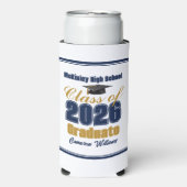 Navy Blue Gold Class of 2026 Graduation Party (Seltzer Voorkant)