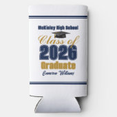 Navy Blue Gold Class of 2026 Graduation Party (Achterkant)