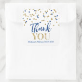 Navy Blue Gold Confetti bruiloft gunst Labels (Tas)