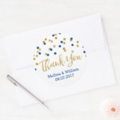 Navy Blue Gold Confetti bruiloft gunst Labels (Envelop)