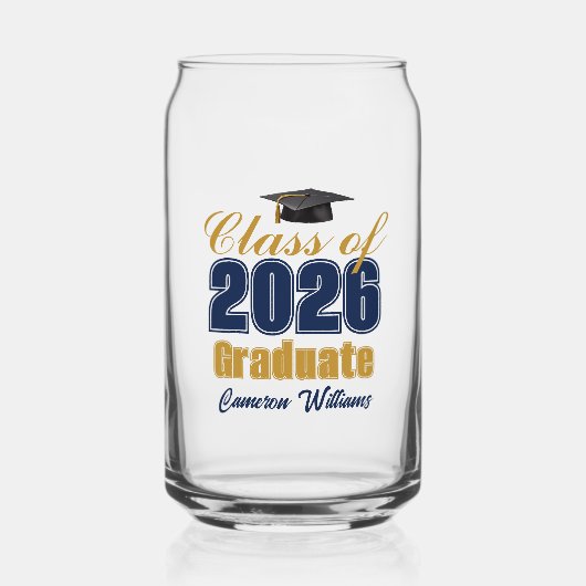 Navy Blue Gold Custom Class of 2026 Graduation (Recto)