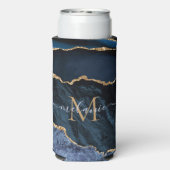 Navy Blue Gold Custom Letter Naam Koelbox (Seltzer Achterkant)