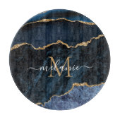 Navy Blue Gold Custom Letter Naam Snijplank (Voorkant)