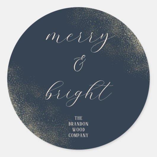 Navy Blue Gold Dust Holiday Seal Sticker (Voorkant)