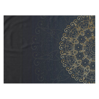 Navy Blue Gold Elegant Mandala Tafelkleed