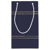 Navy Blue Gold Elegant Wedding Klein Cadeauzakje (Achterkant)