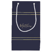 Navy Blue Gold Elegant Wedding Klein Cadeauzakje (Voorkant)