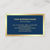 Navy Blue Gold Folie Inkwell Veer Quill Pen Visitekaartje (Achterkant)