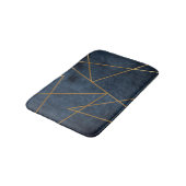 Navy Blue Gold Geometric Stylish Chic Badmat (Gekanteld)